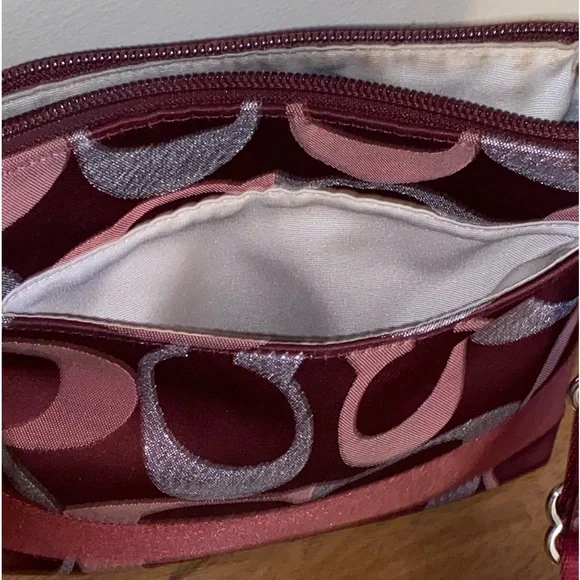 Coach Signature Metallic Stripe Crossbody Bag - Picture 12 of 15